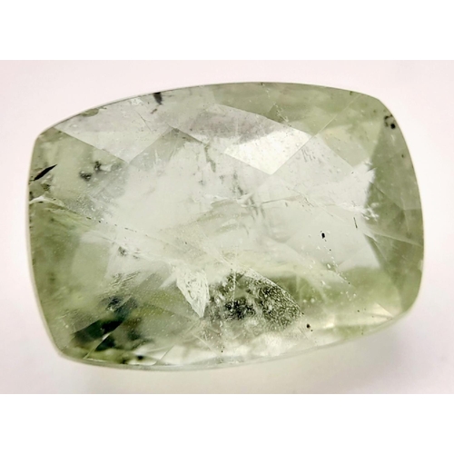 1444 - A 10.71ct Yellowish Green Beryl Gemstone, in the Cushion shape. Comes with the GFCO Swiss Certificat... 