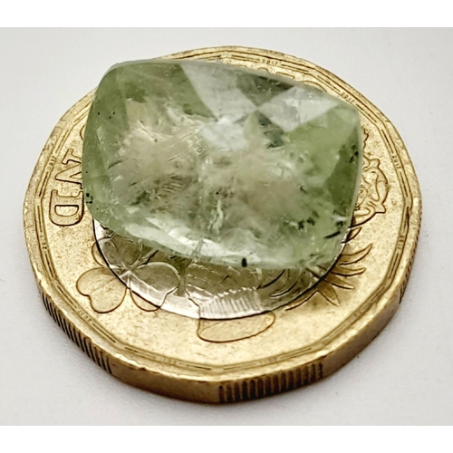 1444 - A 10.71ct Yellowish Green Beryl Gemstone, in the Cushion shape. Comes with the GFCO Swiss Certificat... 