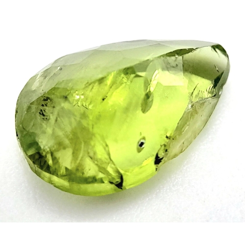 1437 - A 3.18ct Burma Untreated Peridot Gemstone, Pear Faceted cut. Comes with the AIG certificate.

ref: Z... 