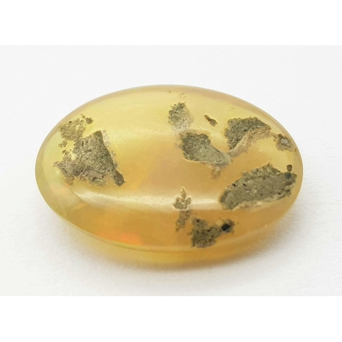 1353 - A 2.59ct Untreated Ethiopian Opal Gemstone - Oval Cabochon, Brown-Orange with Play of Colour. Comes ... 