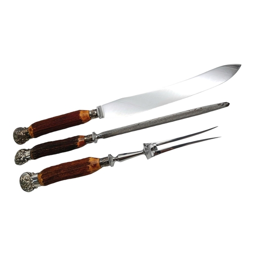 112 - A vintage, carving set made by HARRODS of London – Cutlers & Silversmiths - in original presentation... 