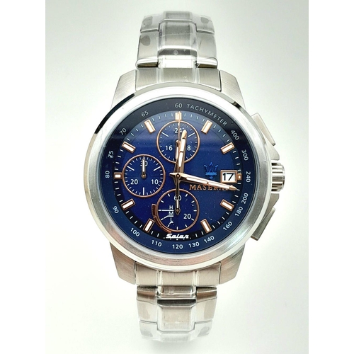 154 - A top of the range MASERATI SUCCESSO CHRONOGRAPH watch. Solar powered, quartz movement (never
needs ... 