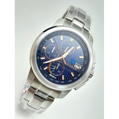 154 - A top of the range MASERATI SUCCESSO CHRONOGRAPH watch. Solar powered, quartz movement (never
needs ... 