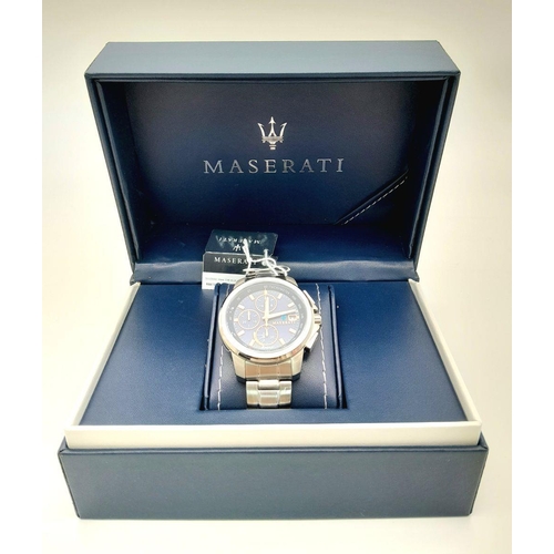 154 - A top of the range MASERATI SUCCESSO CHRONOGRAPH watch. Solar powered, quartz movement (never
needs ... 