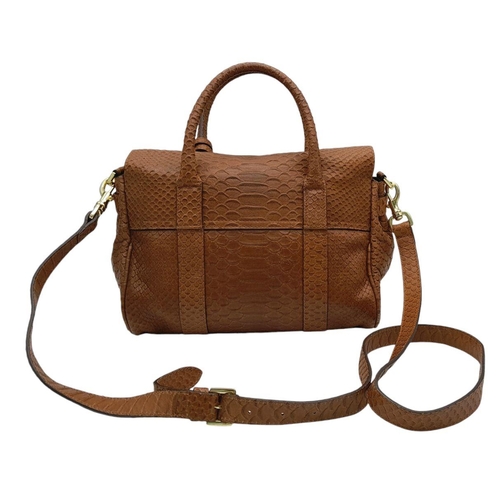 157 - A Mulberry Small Bayswater Satchel Bag. Textured exterior with gold tone furniture. Comes with a rem... 