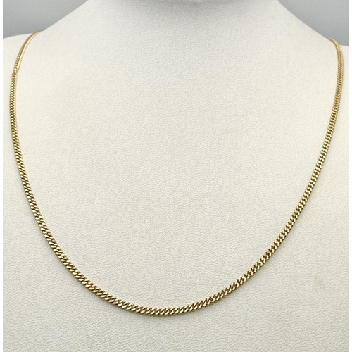 36 - A 9K Yellow Gold Petit Belcher Link Chain. 54cm. 7.65g weight.