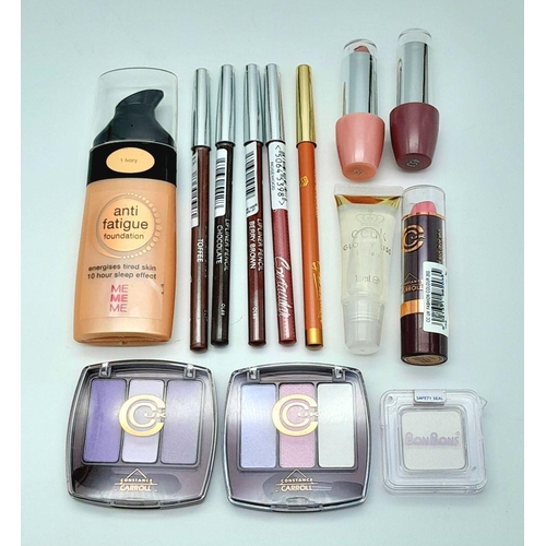 734 - A selection of branded make up, to include lip liners, lipstick, foundation and eye shadows. Please ... 