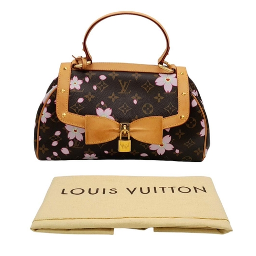 834 - A Louis Vuitton Blossom Butterfly Bag. Monogram canvas exterior with pink blossom decoration. Leathe... 