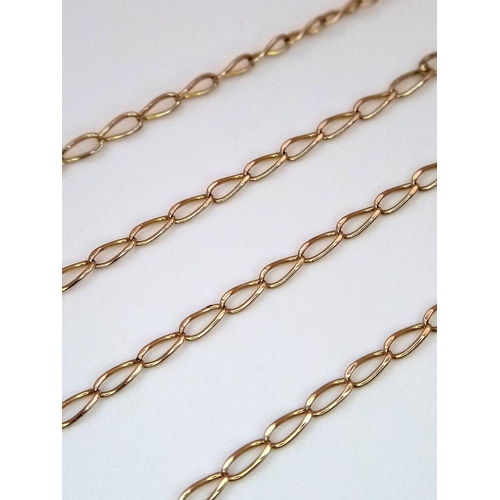 835 - A 9K Yellow Gold Disappearing Necklace. 44cm. 2g weight.