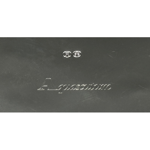 940 - A Cunard Aquascutum White Metal Trinket Box. 8cm diameter. Comes with original pouch and box. Given ... 