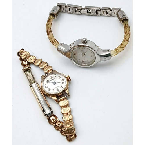 1497 - Three Ladies Vintage and Later Dress Watches Comprising 1) A rare Vintage Silicon Quartz Bracelet Wa... 