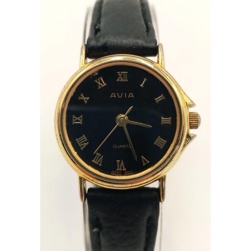 1350 - A Ladies Gold Tone Avia Quartz Watch- 24mm Case. New Battery Fitted September 2024.