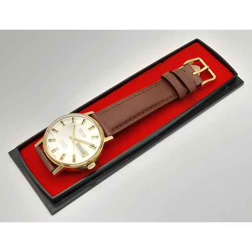 1462 - A Men’s, 9 Carat Gold, Montine Automatic Day/Date Presentation Watch. 36mm Case, Presented by Thermo... 