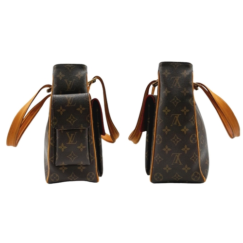 129 - A Louis Vuitton Viva Cite Large Shoulder Bag. Coated LV canvas exterior with two large pockets. Brow... 