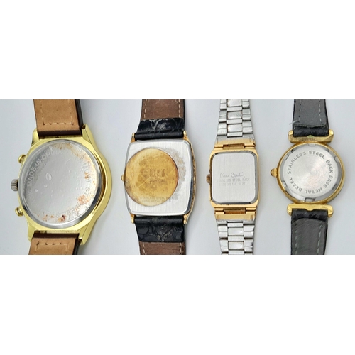 1424 - Four Vintage Quartz Watches. 2 x gents. 2 x ladies. All in need of a battery so as found.