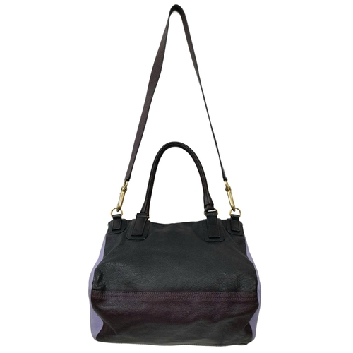 227 - A Givenchy Black and Purple Leather Pandora Bag. Leather exterior with gold-toned hardware, two smal... 