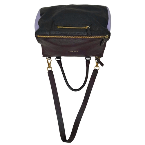 227 - A Givenchy Black and Purple Leather Pandora Bag. Leather exterior with gold-toned hardware, two smal... 