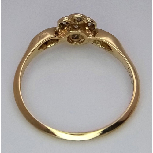 286 - AN 18K YELLOW GOLD AND PLATINUM VINTAGE DIAMOND RING 2.2G SIZE M. MAKERS MARK A.W.C & S LTD. SC5060