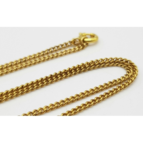 722 - A 9K Yellow Gold Petit Curb Link Necklace. 48cm. 3.3g.