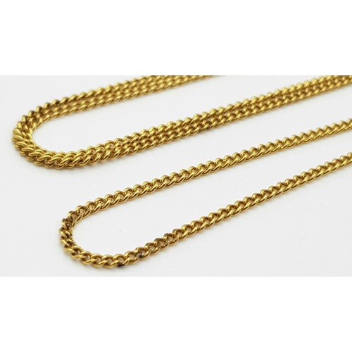 722 - A 9K Yellow Gold Petit Curb Link Necklace. 48cm. 3.3g.