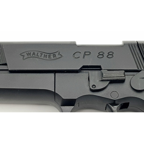 828 - A Walther CP88 Nickel .177 CO2 Pistol, with additional 4.5mm pellets in padded presentation case. UK... 