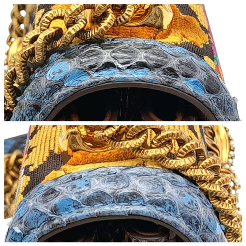 724 - A Dolce and Gabbana Patchwork Devotion Crossbody/Shoulder Bag. This snakeskin bag has multicolour ex... 