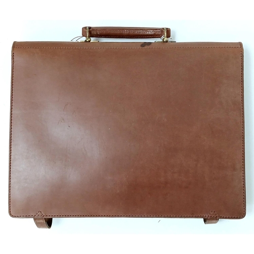 1532 - A Bridle leather Flap Over document case by Simpson of London, unused with tags. Shop soiled conditi... 