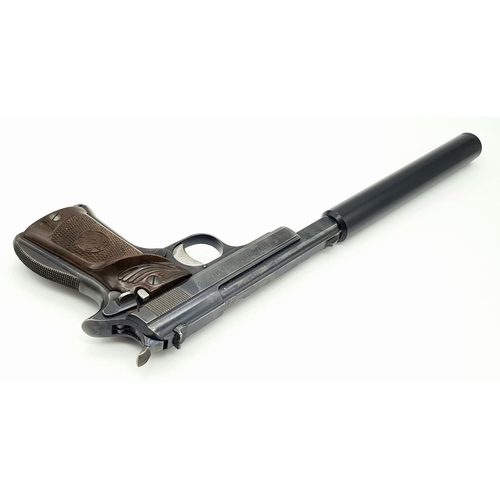 1579 - A Deactivated Star Semi-Automatic Pistol with Silencer! This 7.65mm calibre gun has a removable 17cm... 