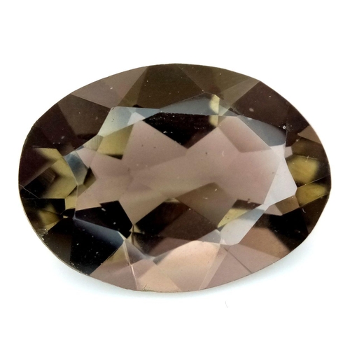 1648 - A 16.24 Ct Faceted Smoky Quartz Gemstone, Oval Shape, GLI Certified.