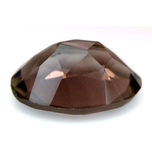 1648 - A 16.24 Ct Faceted Smoky Quartz Gemstone, Oval Shape, GLI Certified.