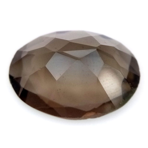 1648 - A 16.24 Ct Faceted Smoky Quartz Gemstone, Oval Shape, GLI Certified.