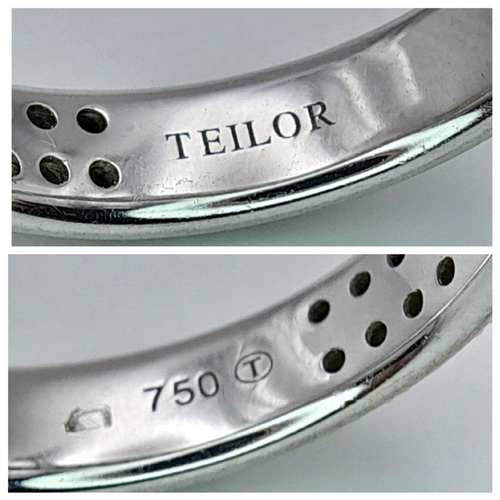 1209 - Two Different Style 18K White Gold and Diamond Rings. A two row diamond half eternity ring - size L ... 