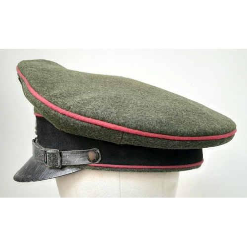 13 - A 3rd Reich Waffen SS Panzer Nco’s Visor Cap. Large Size. Maker EREL Berlin. Originally found in a s... 