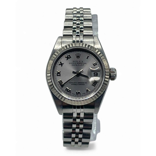 23 - Stainless Steel Rolex Datejust watch 26mm case, Silver Roman Dial on a Jubilee Strap, 1998. Full wor... 