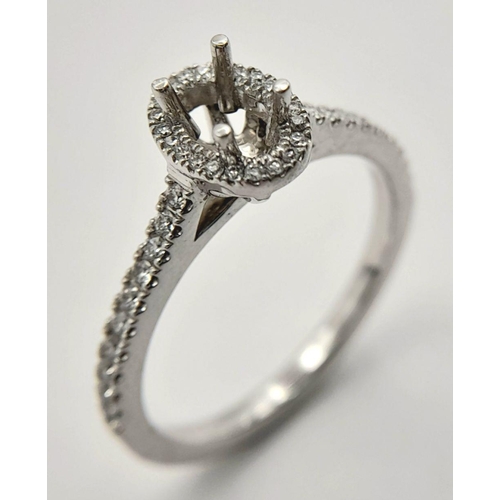 265 - A PLATINUM HALO DIAMOND SET RING MOUNT READY TO SET YOUR DREAM STONE IN - TAKES A 0.25CT STONE APPRO... 