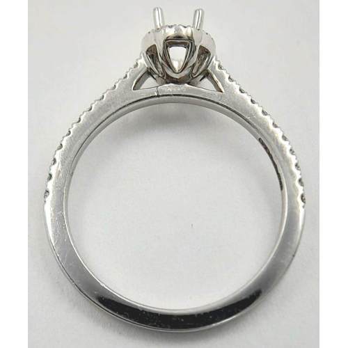 265 - A PLATINUM HALO DIAMOND SET RING MOUNT READY TO SET YOUR DREAM STONE IN - TAKES A 0.25CT STONE APPRO... 