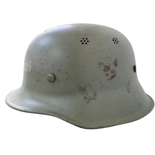 301 - A WW2 German M24 Civil Defence Helmet with Hannover Decal and the Bosh Factory Logo.