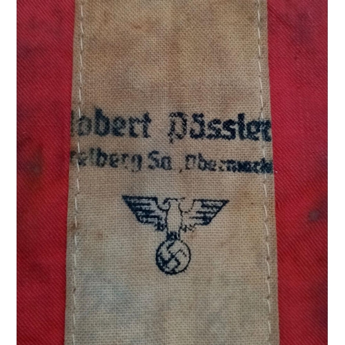 363 - A 3rd Reich Hitler Youth Armband with a stamp that states they have been deployed to a task for the ... 