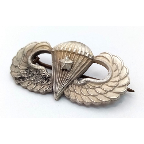 377 - A WW2 US Airborne Wings with 1 Operation Combat Jump Star, Maker: Gaunt.