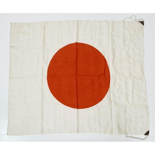 412 - A WW2 Japanese Patriotic Flag in original bow with rare flagpole top. These flags were flown from ho... 