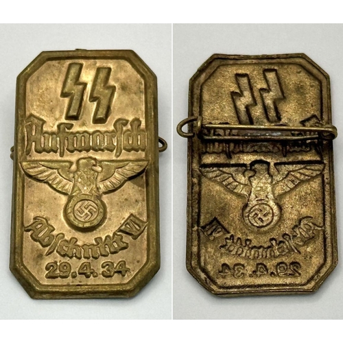 482 - 3rd Reich 1934 Aufmarsch Abschnitt VI Pin Nominating Himmler as head of the Waffen SS.