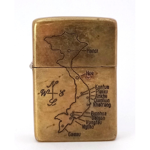 523 - A Vietnam War Era Zippo Lighter. Date Coded 1971 on the base. UK MAINLAND SHIPPING ONLY!