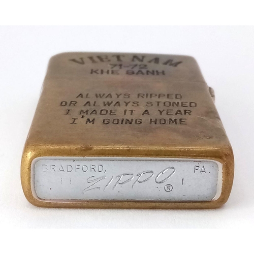 523 - A Vietnam War Era Zippo Lighter. Date Coded 1971 on the base. UK MAINLAND SHIPPING ONLY!