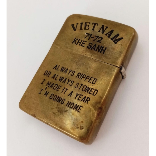 523 - A Vietnam War Era Zippo Lighter. Date Coded 1971 on the base. UK MAINLAND SHIPPING ONLY!