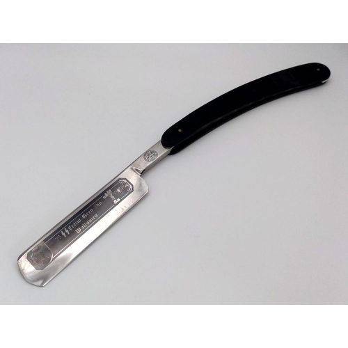 530 - A Waffen SS Patriotic Etched Blade Cut-throat Razor.