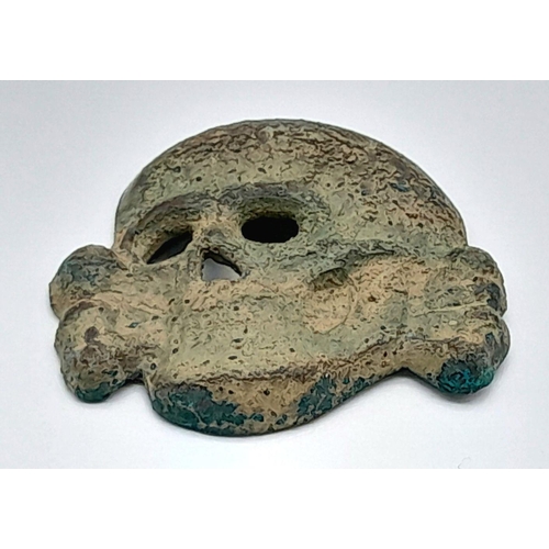 639 - A WW2 Relic Waffen SS Deaths Head Skull Cap Badge. Metal Detecting Find from Russia.