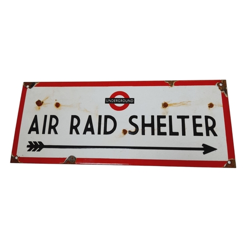 706 - A WW2 London Underground Air Raid Shelter Enamel Sign.