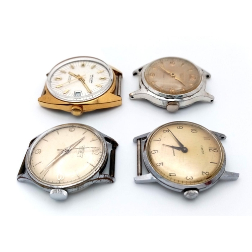 750 - Four Vintage Watch Cases - Waltham, Timex, Smiths Empire and Junghans. All work but are temperamenta... 