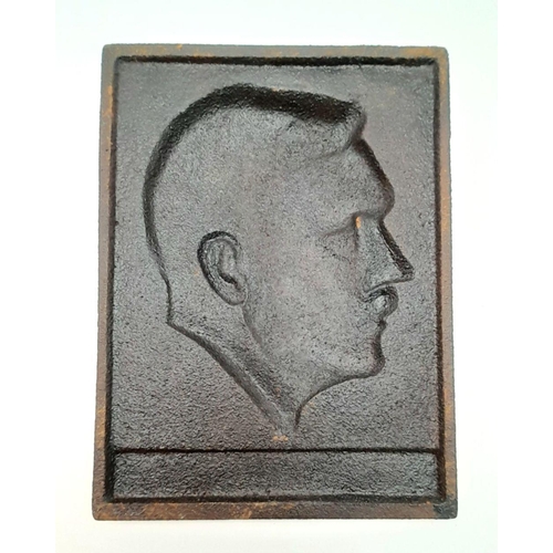 833 - A Cast Iron Plaque of Adolf Hitler.