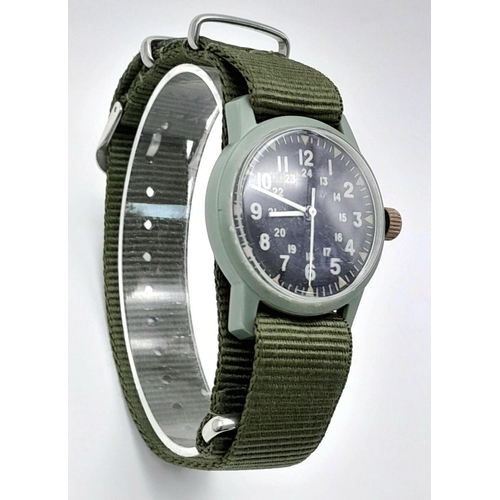 882 - 1967 Dated Vietnam War Era Westclox US Plastic “Grunt” Watch. Manual winding works well.